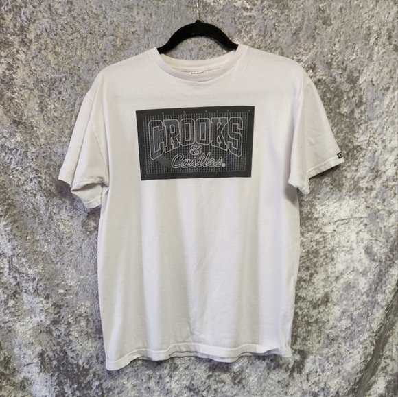 Crooks & Castles Mens T-Shirt Streetwear Casual White Medium - Picture 9 of 9
